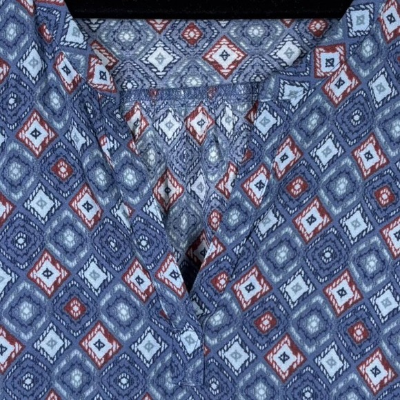 Eddie Bauer Tunic Top Women's‎ Size XL Blue Geometric Boho Rayon Print - Picture 5 of 16